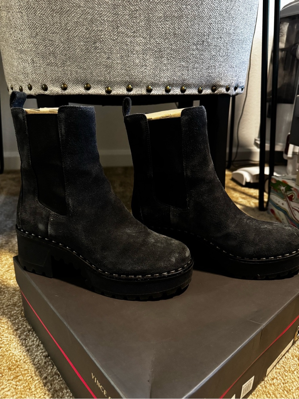 Vince Camuto Black Chelsea Ankle Boot - Thunder